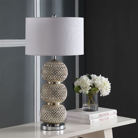 H cream and gold ceramic table lamp base. Safavieh Darcia Modern Glam 31 in. H Table Lamp, Chrome - Walmart.com - Walmart.com