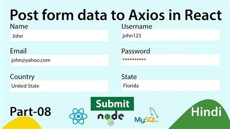 How To Post Form Data To Axios Api With React Js Youtube