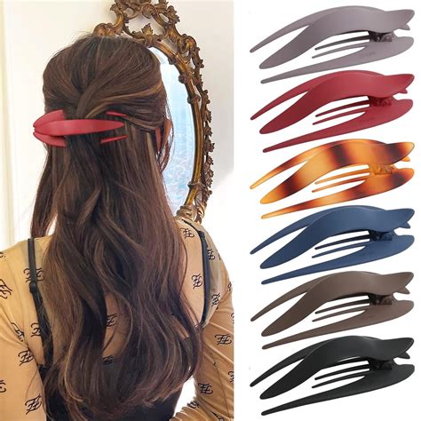 French Concord Hair Clips Claw 6pcs Side Slid Flat Hair Clips For Volume Strong