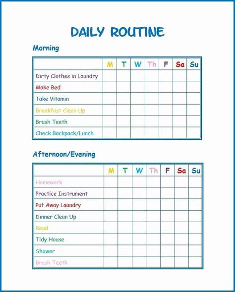 40 Daily Schedule Template For Kids In 2020 Kids Routine Chart Daily