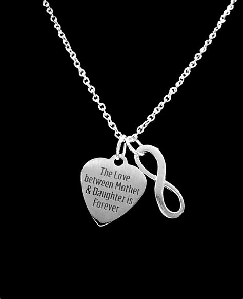 mom t mother necklace daughter necklace the love between mother and daughter is forever