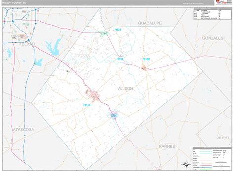 Wilson County Tx Wall Map Premium Style By Marketmaps Mapsales