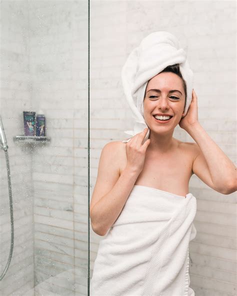 Shower Woman Inside Bathroom Towel Image Free Photo