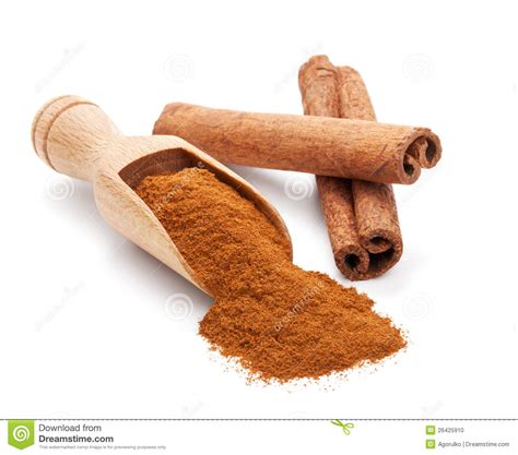 Milled Cinnamon On White Stock Photo Image Of Herb Scoop 26425910