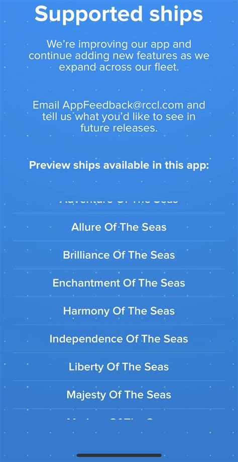 Royal caribbean cruise line is currently experimenting with a new chat feature on their allure of the seas cruise ship. Royal Caribbean updates app with support for Harmony and ...