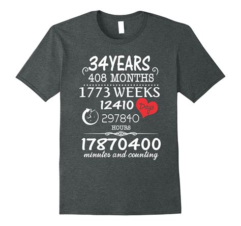 34th Wedding Anniversary T Shirt 34 Years Vintage T Pl Polozatee