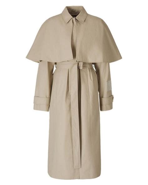Acne Studios Belted Cape Trench Coat In Natural Lyst