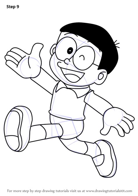 Gambar Learn Draw Nobita Doraemon Step Drawing Tutorials Gambar Pensil