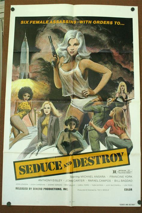 Seduce And Destroy Exploitation Movie Poster Original Vintage Movie Posters