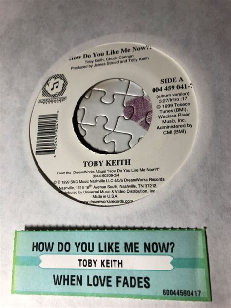 45 toby keith how do you like me now when love fades w juke slip 4654816368