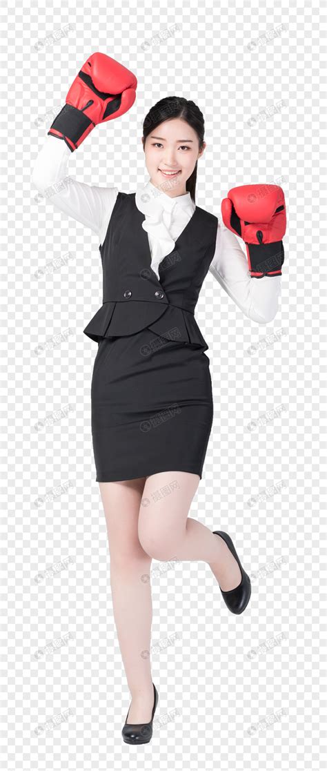 戴着拳击手套的职场女性图片元素素材下载 正版素材400213447 摄图网