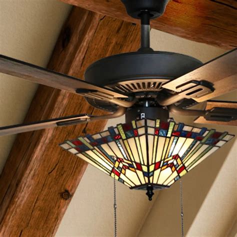 Minka aire ceiling fan includes (3) 60 watt bulbs with craftsman glass with a maximum wattage of 180 watts designed with a craftsman body, this outdoor ceiling fan was crafted with five, craftsman blades control included: 52" Loken 5 - Blade Standard Ceiling Fan with Pull Chain ...
