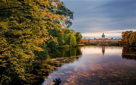 Schloss Charlottenburg Berlin Germany Lake Autumn Trees Wallpapers