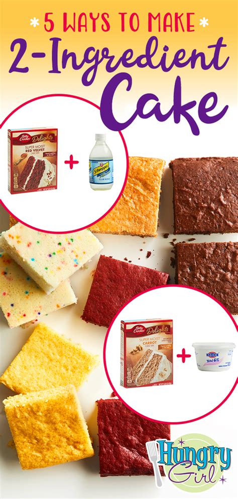 No one can believe it isn't full of fat and a healthy and low fat chocolate cake recipe with no eggs, dairy, or oil required. Easy Low-Calorie 2-Ingredient Cake Recipes | Hungry Girl