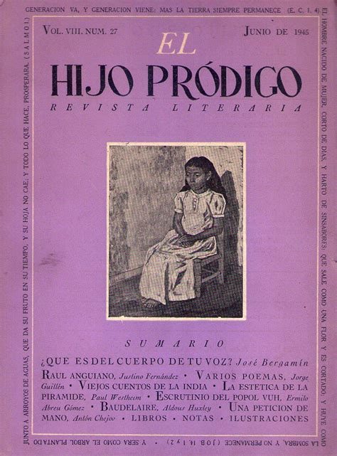 EL HIJO PRODIGO No 27 Año III Vol VIII junio de 1945 de Barreda