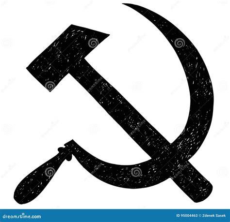 Communist Symbol Hammer And Sickle Vector Drawing Stock Vector