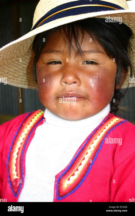 Portrait Of Peruvian Girl In Sillustani Peru Stock Photo Alamy