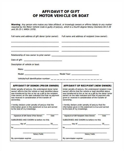 Affidavit Of Motor Vehicle T Transfer Florida
