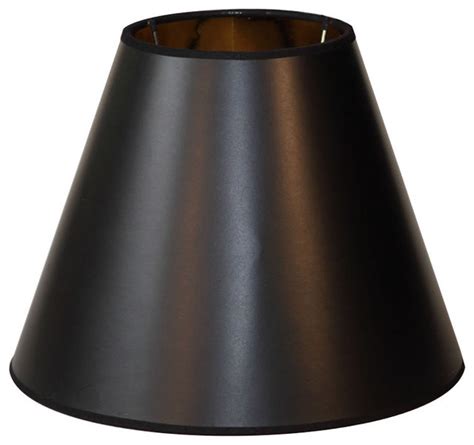 Bold Black With True Gold Lining Hard Back Modern Lamp Shades By