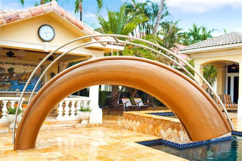 Sleek Sculptural Water Slides For The Modern Pool Water Slides