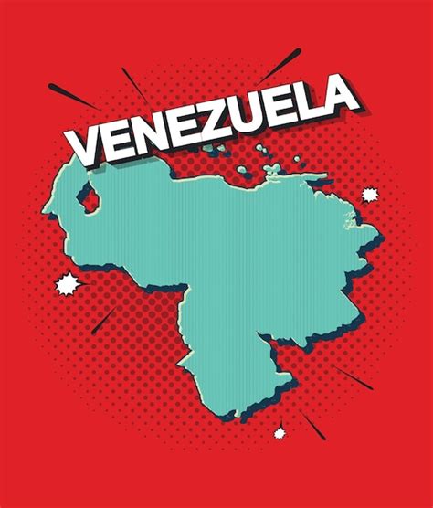 Popart Kaart Van Venezuela Premium Vector