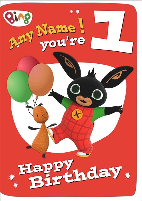 Bing Bunny Personalised Greeting Birthday Card Free Envelope Etsy