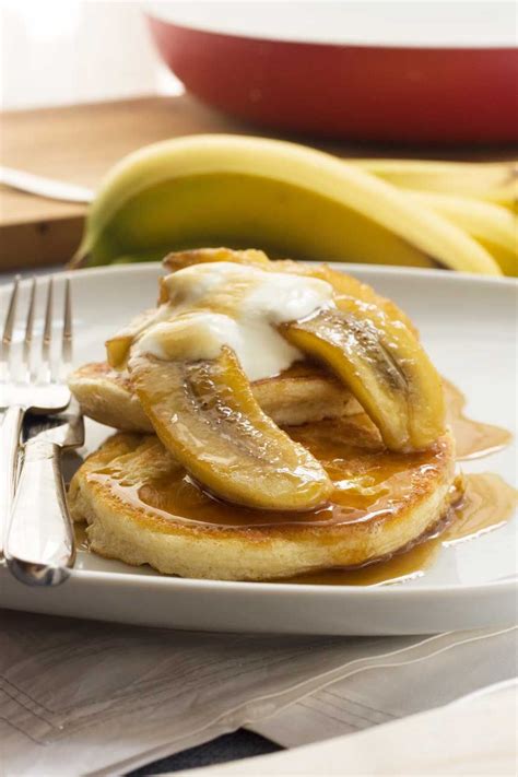 Sticky Banana And Caramel Pancakes For Two Via Scrummylane Banana