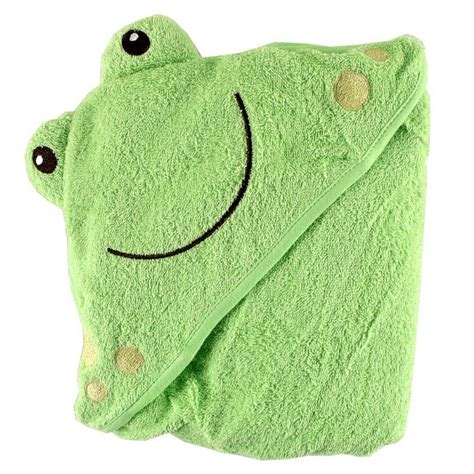 Luvable Friends Animal Face Hooded Towel Green Frog Baby And Toddler