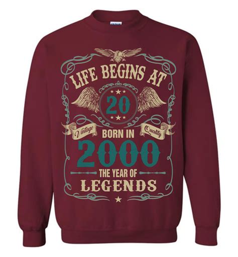 2000 Vintage Legends Birthday Sweatshirts For Women Men Its My