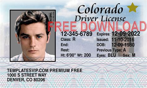 Colorado Co Drivers License Psd Template Download Free Old