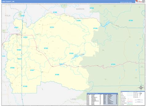 Wall Maps Of Linn County Oregon