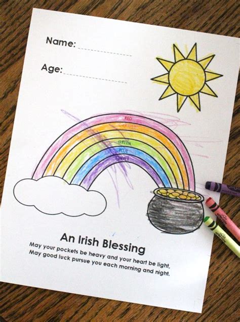 Irish Blessing Rainbow Coloring Page - Free Printable