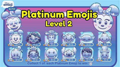 All Platinum Emojis Level 2 Disney Emoji Blitz 2023 Youtube