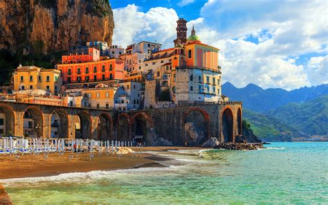 Positano Italien Amalfi Italien Häuser Küste Meer 1920x1200 Hd