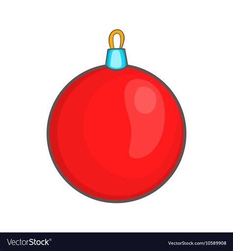 Red Christmas ball icon cartoon style Royalty Free Vector