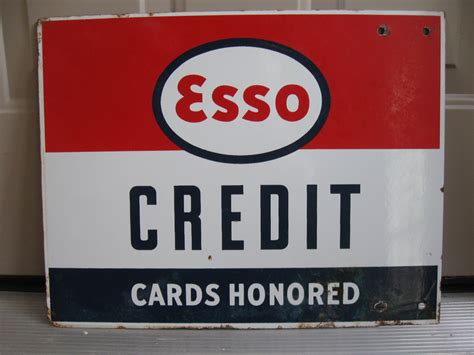 Be notified when your scotiabank credit card payment is due, or if you've missed a payment. ESSO Credit card Porcelain sign | Collectors Weekly