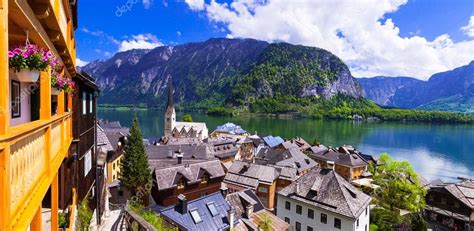 Most Beautiful Villages Of Europe Hallstatt In Austria — Stock Photo