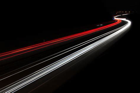 The Cars Light Trails On The Street Long Exposure Stock Photo