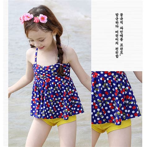 New Model Childrens Swimming Suit Cute Baby Girl Swimwear 2 Piece Dots