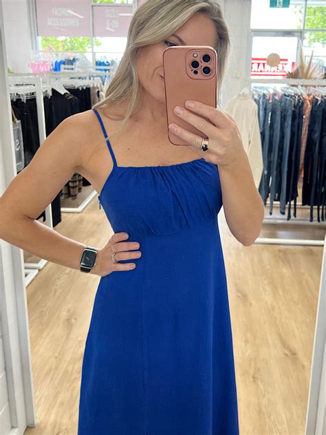 Alexa Dress Cobalt Blue Cloqué Boutique