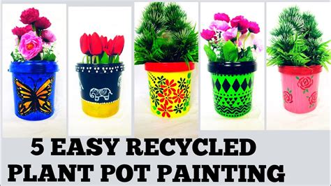 Diy Plant Pot Painting From Old Plastic Boxes And Waste Containershow