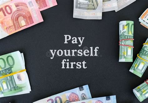 Pay Yourself First Quote Euro Bills Are Creative Layout Business