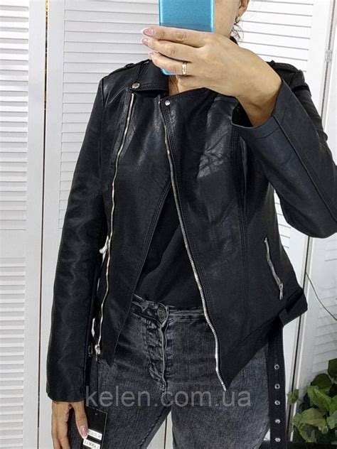 Куртка косуха кожзам черная S Xxl Женские куртки от магазина Kelen
