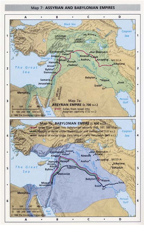 Biblical Map Of The Assyrian And Babylonian Empires At Bow