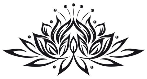 Black Tribal Lotus Flower Tattoo Stencil Tribal Lotus Tattoo Lotus