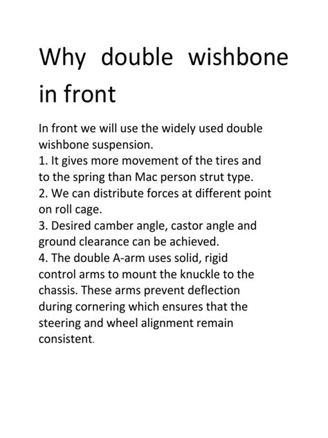 Why Double Wishbone Pdf