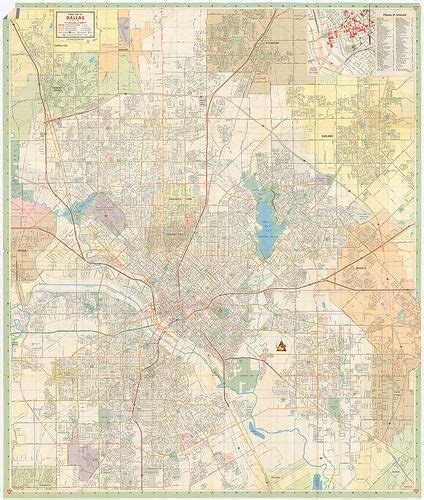 Dallas Street Map 1967 Great Idea For A Favorite City Or Wherever You