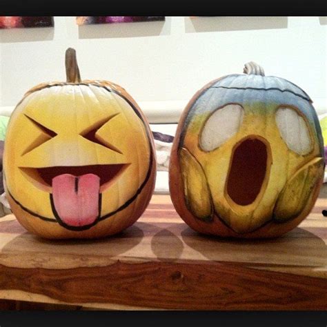 Emoji Pumpkin Carving Halloween Pumpkin Designs Easy Halloween Crafts