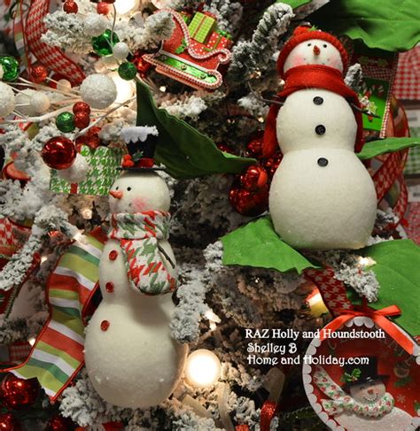 Snowman Christmas Decorations In Tree Raz Holly And Hounds Flickr
