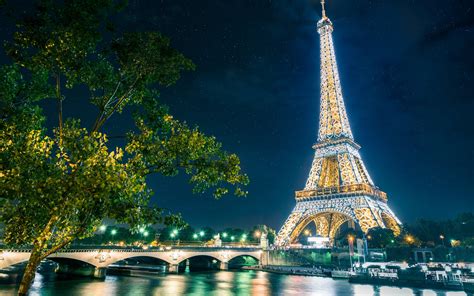Papéis De Parede Paris A Torre Eiffel Cidade Noite Luzes 2560x1600